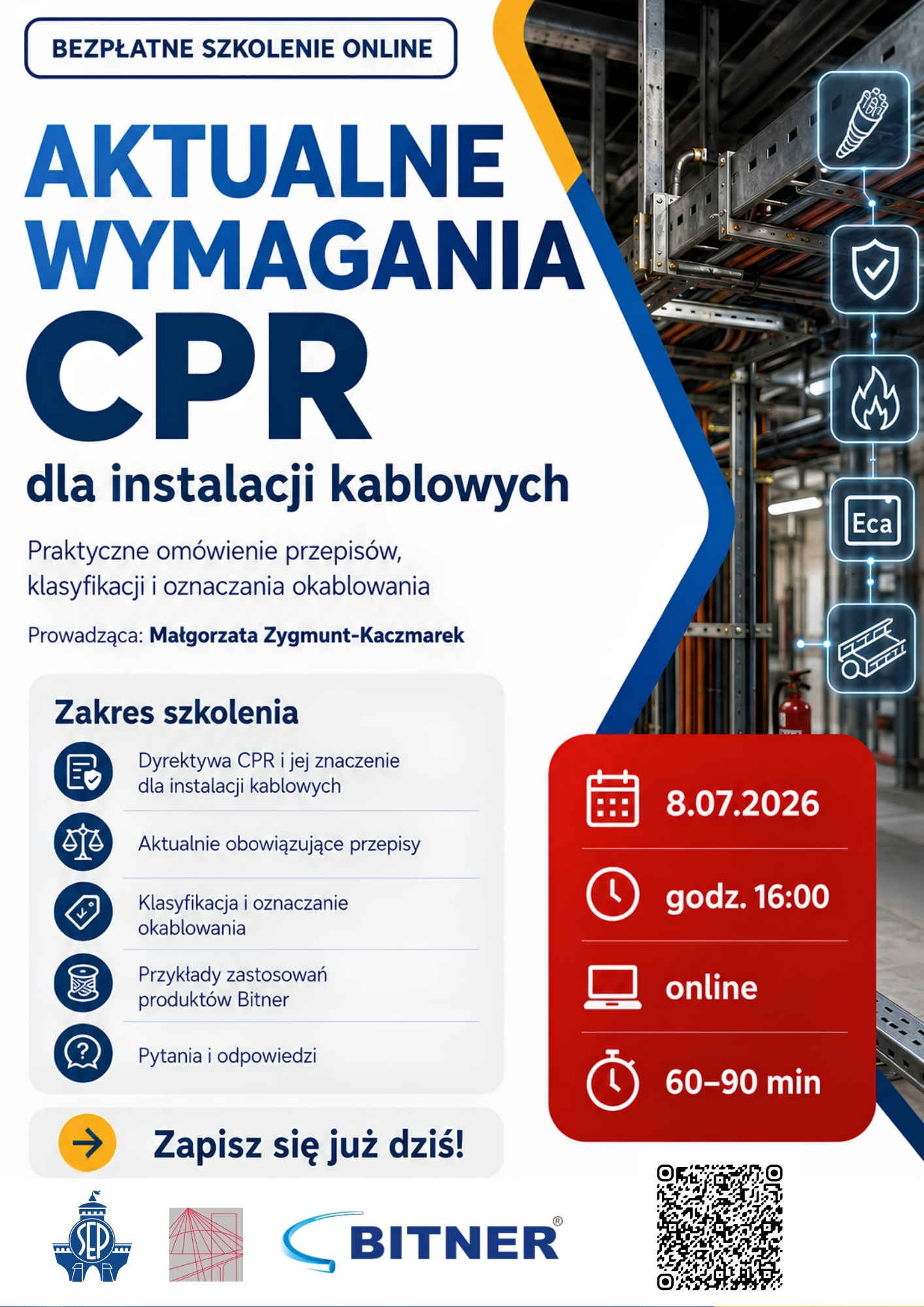 Szkolenie online - Aktualne wymagania CPR dla instalacji kablowych